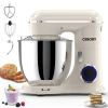 3-IN-1 Electric Stand Mixer, 660W 10-Speed With Pulse Button, Attachments include 6.5QT Bowl, Dough Hook, Beater, Whisk for Most Home Cooks,  Almond C