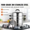 Home Kitchen 304 Stainless Steel Food Steamer Cookware with Lid